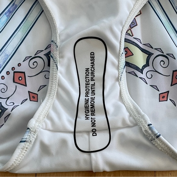 NACRE Voyage Tank One-Piece Swimsuit Pastel Watercolor Bird Print - Sz M-L - Picture 11 of 15